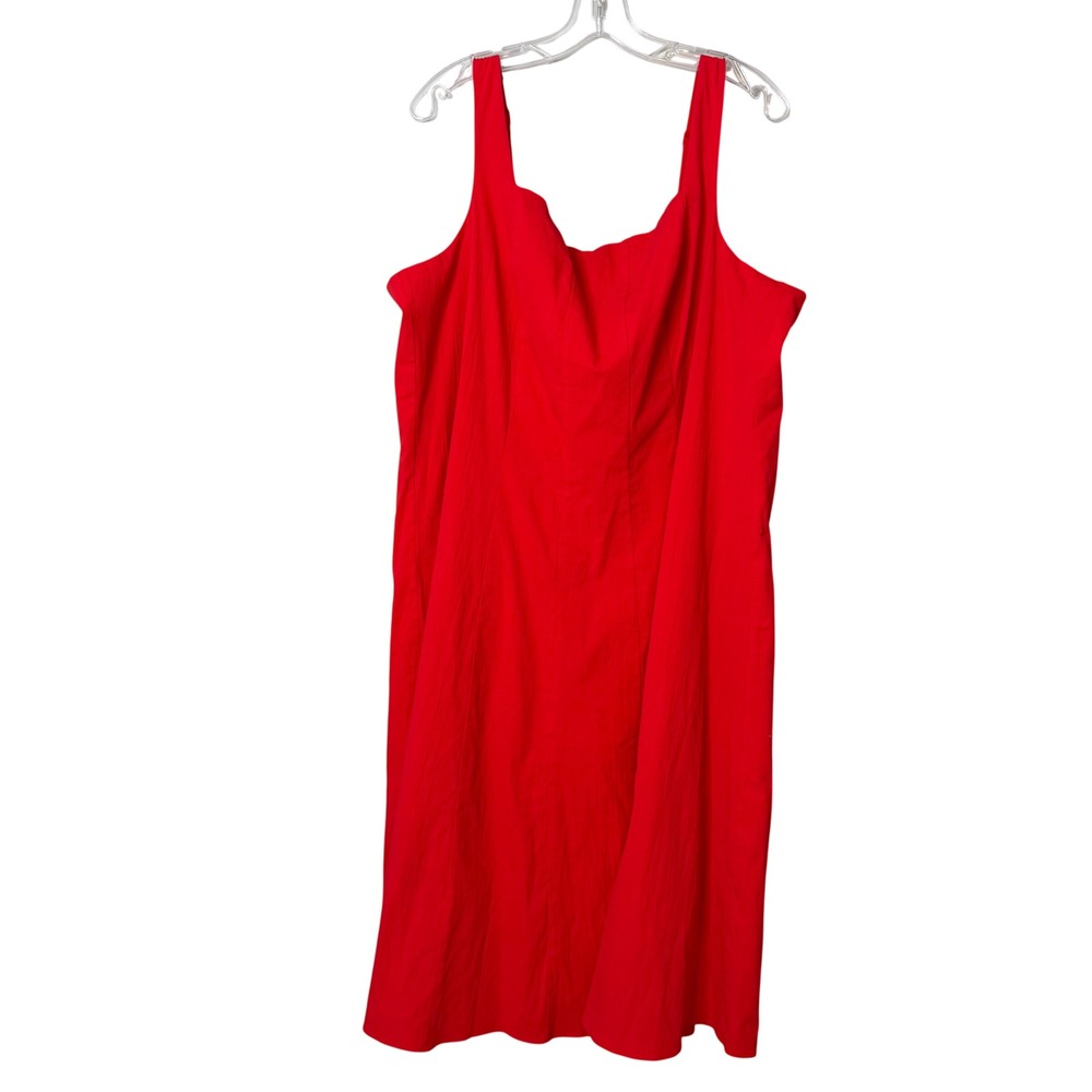 Torrid Belle Isle Tea Dress Womens 20 Red Square Neck Fit Flare Rockabilly Pinup